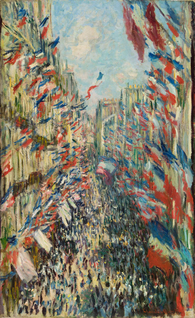 La Rue Montorgueil à Paris. Fête du 30 juin 1878
