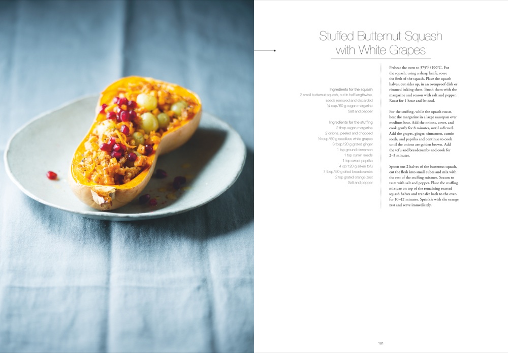 Zucca butternut con uva bianca