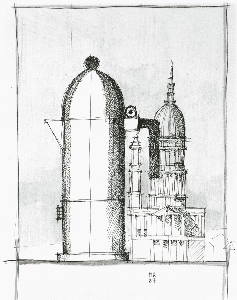 Bozzetto della caffettiera La Cupola di Aldo Rossi