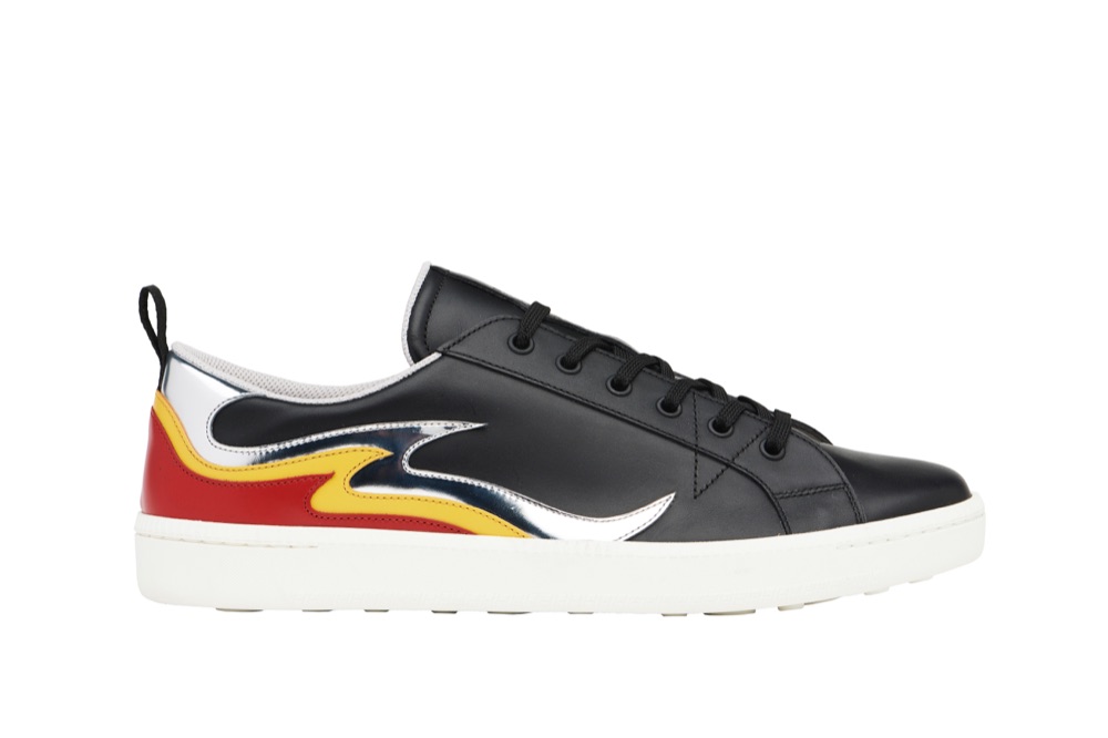 Car Shoe Sneakers Flames Black