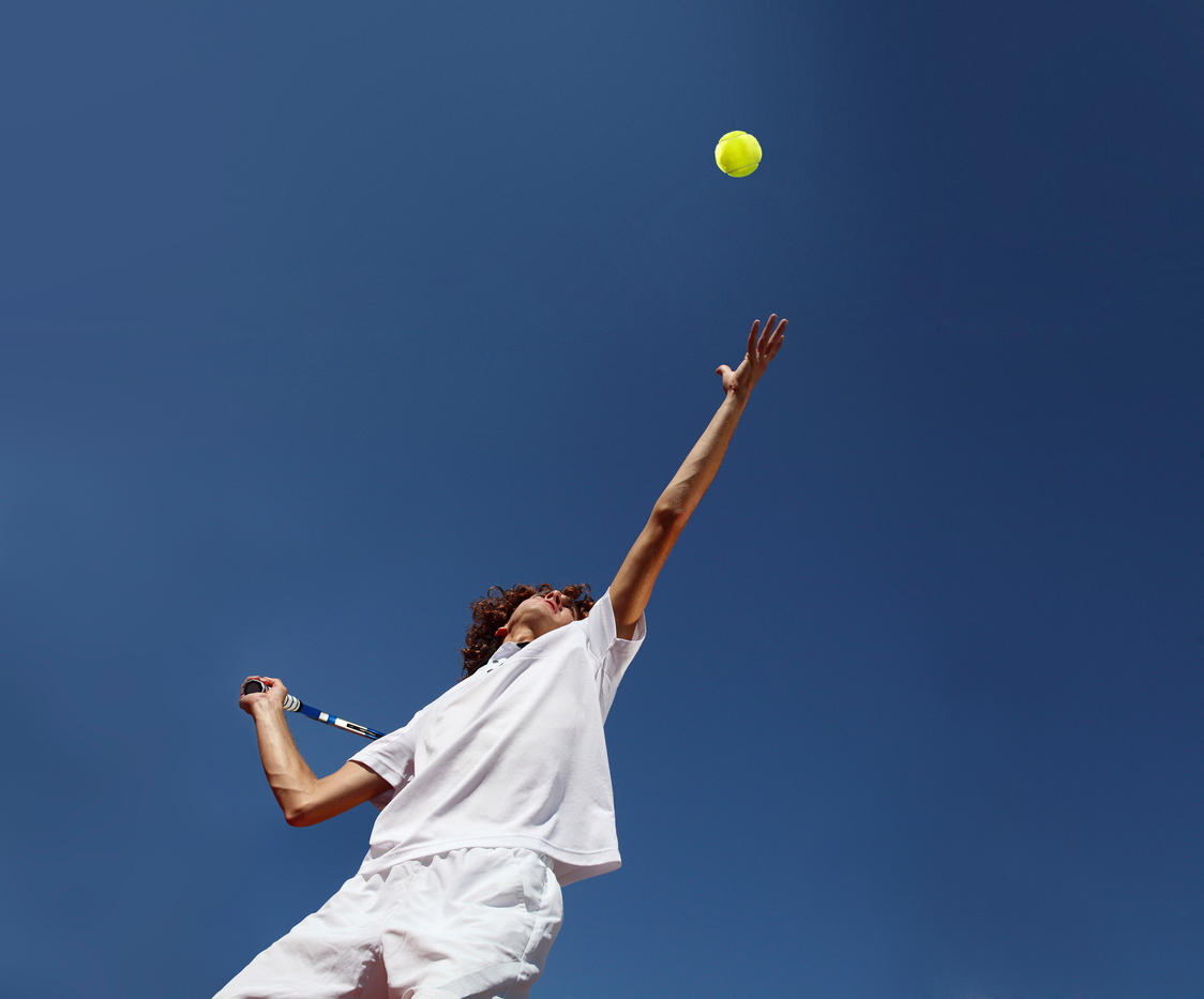 tennis player with racket during a match game