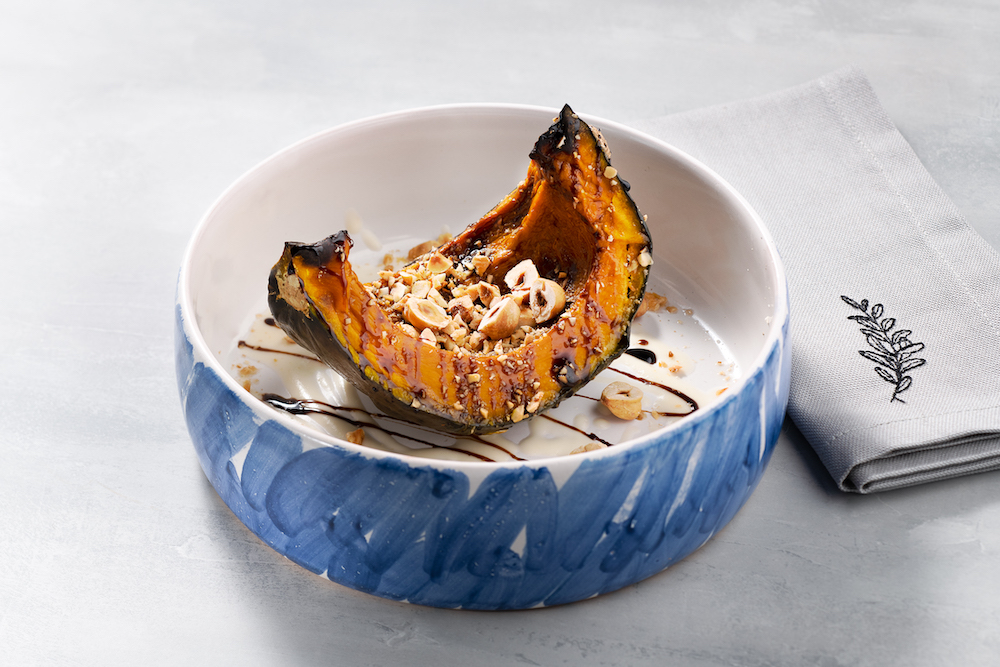 Zucca, Grana Padano, nocciole