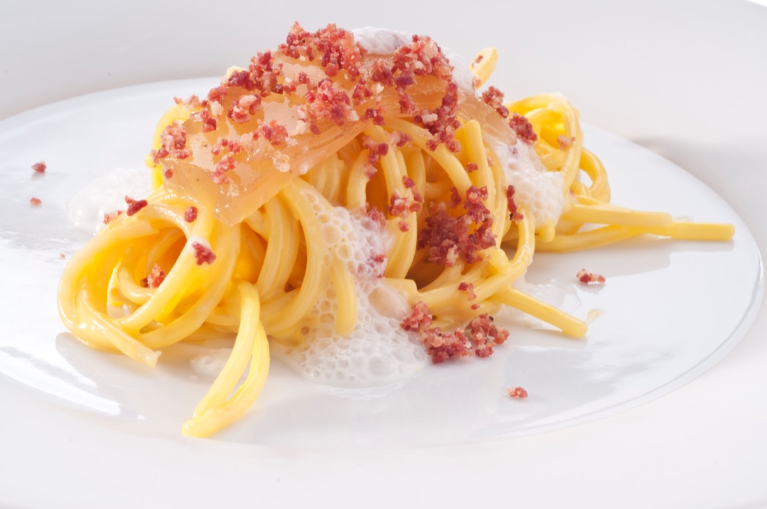 Berton Andrea - Fusto Gianluca | Spaghetto alla carbonara in dialogo dolce-salato ©FrancescaBrambilla_SerenaSerrani