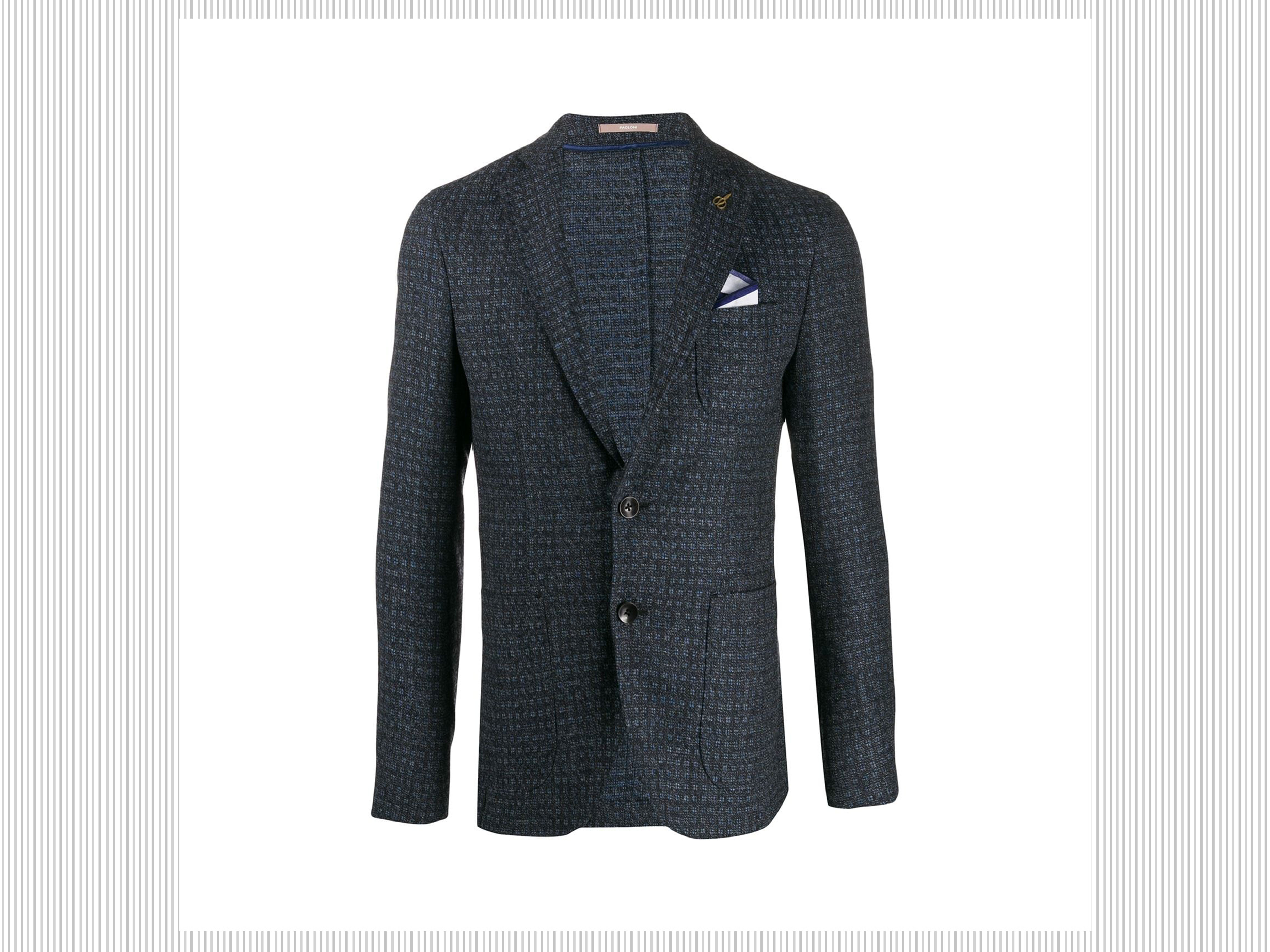 PAOLONI Blazer in tweed con tasche laterali