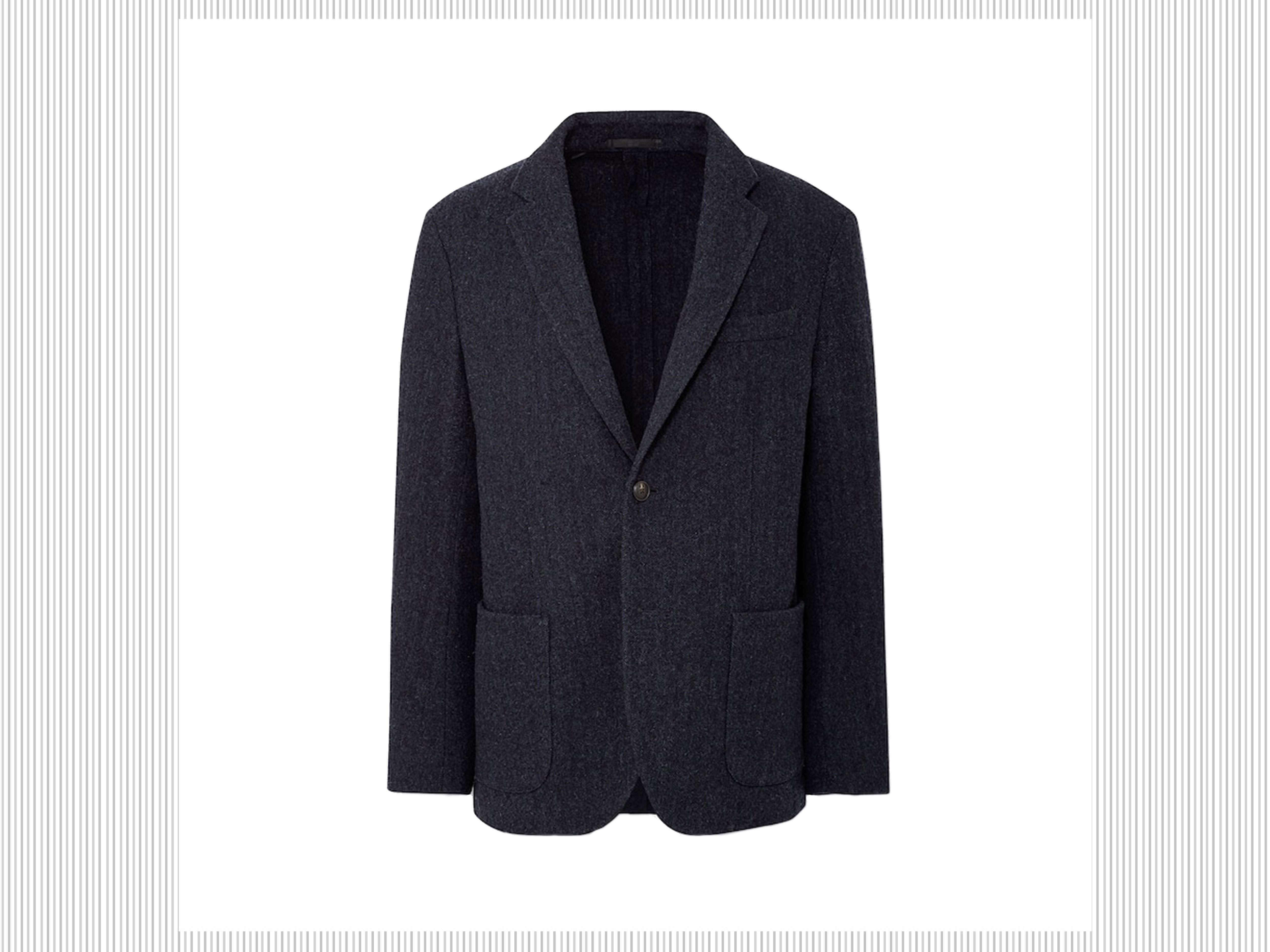 UNIQLO Blazer blu in tweed