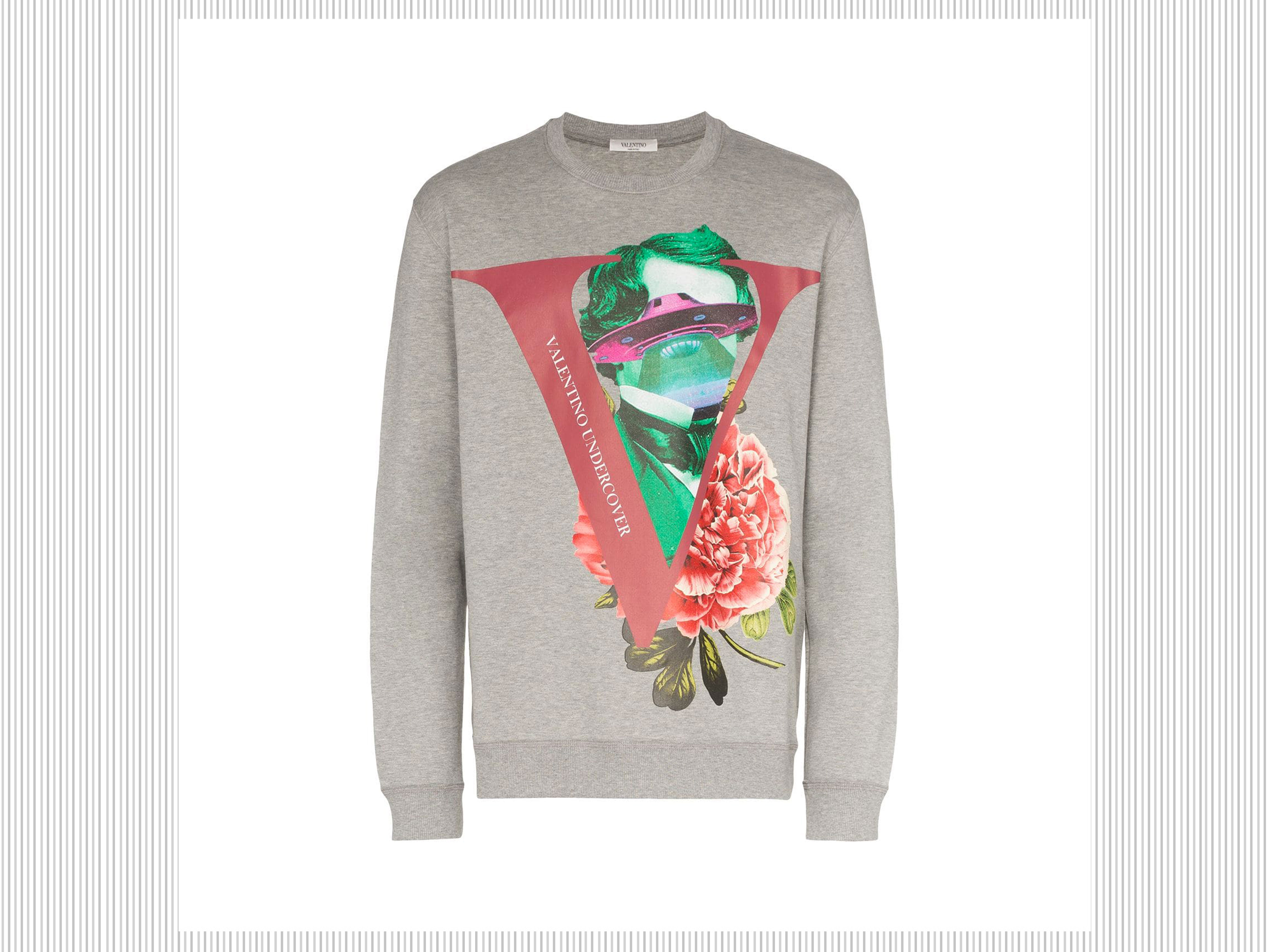 VALENTINO X UNDERCOVER UFO - Felpa grigia a stampa colorata