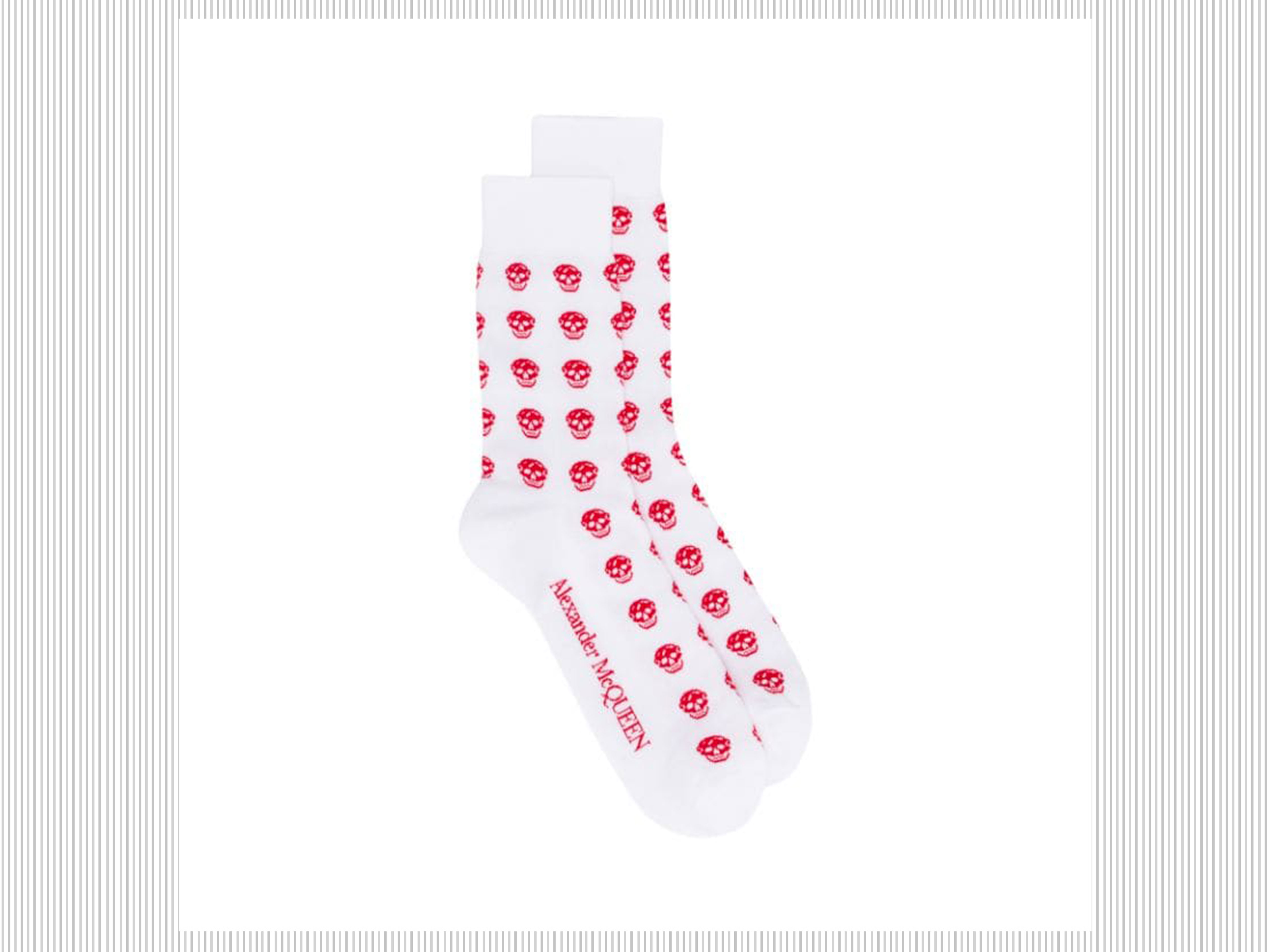 Alexander McQueen - Calzini bianchi con teschi stampati