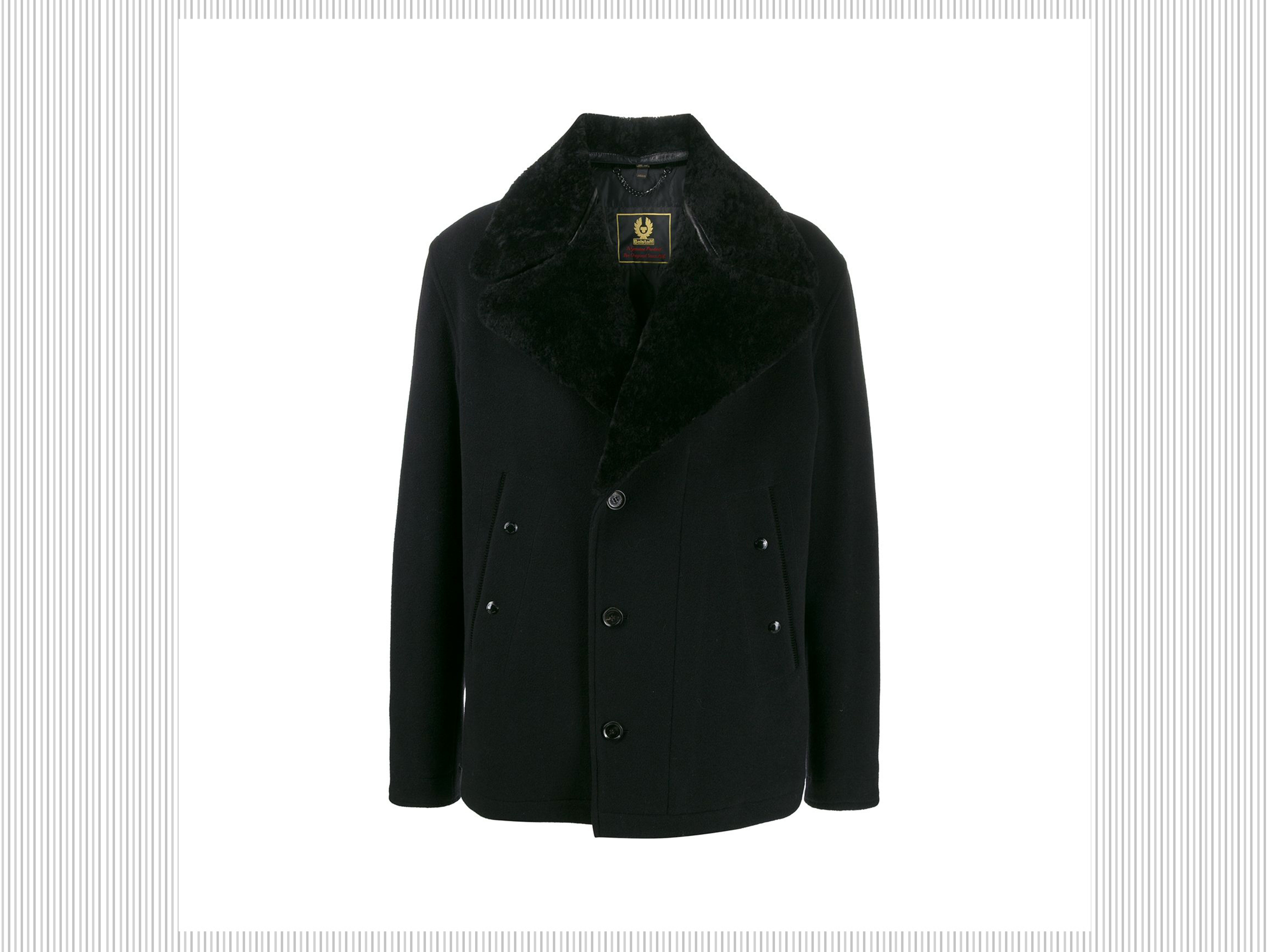 BELSTAFF - Cappotto corto con colletto in shearling