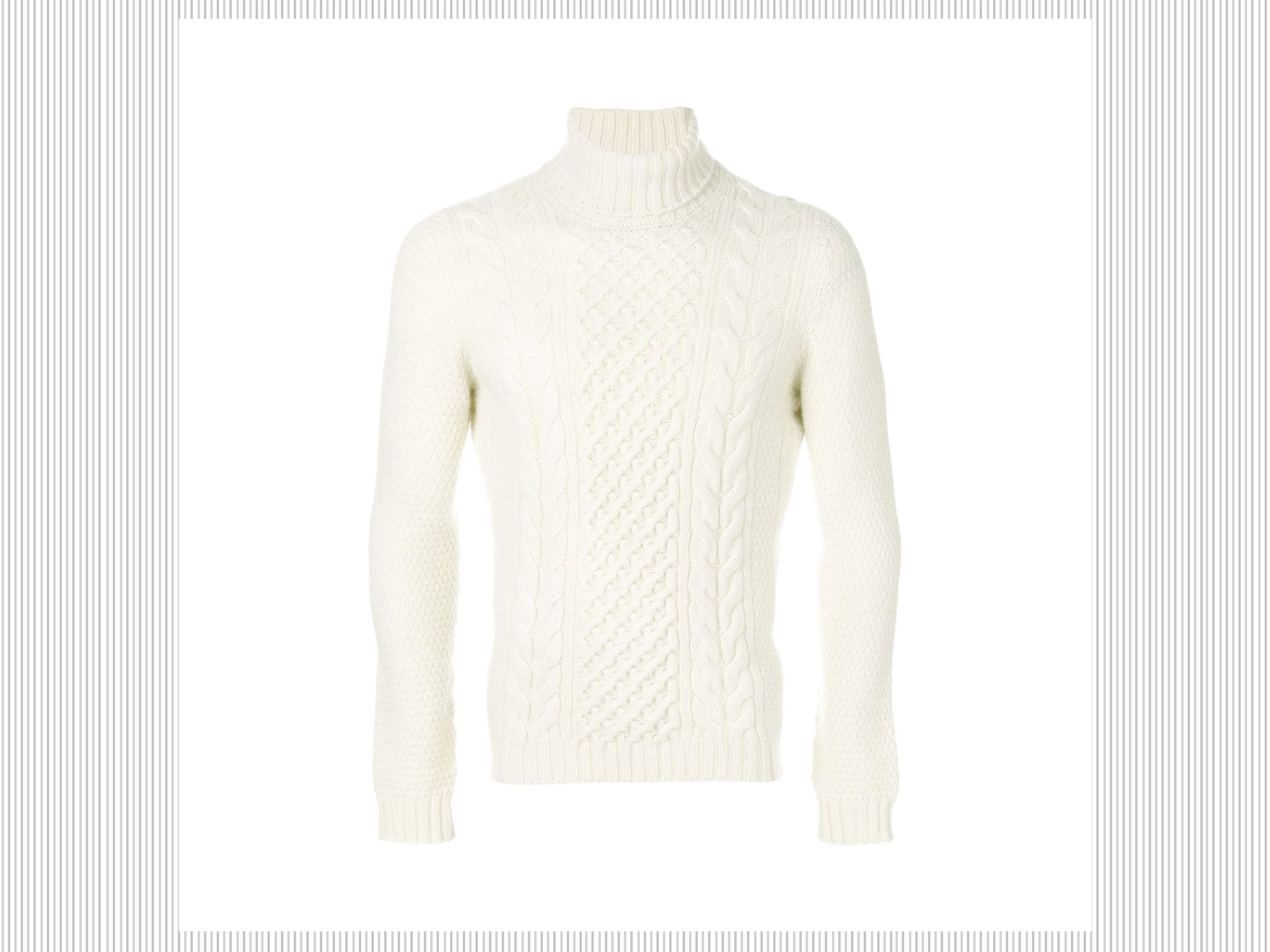 DRUMOHR - Maglione a collo alto in lana bianca