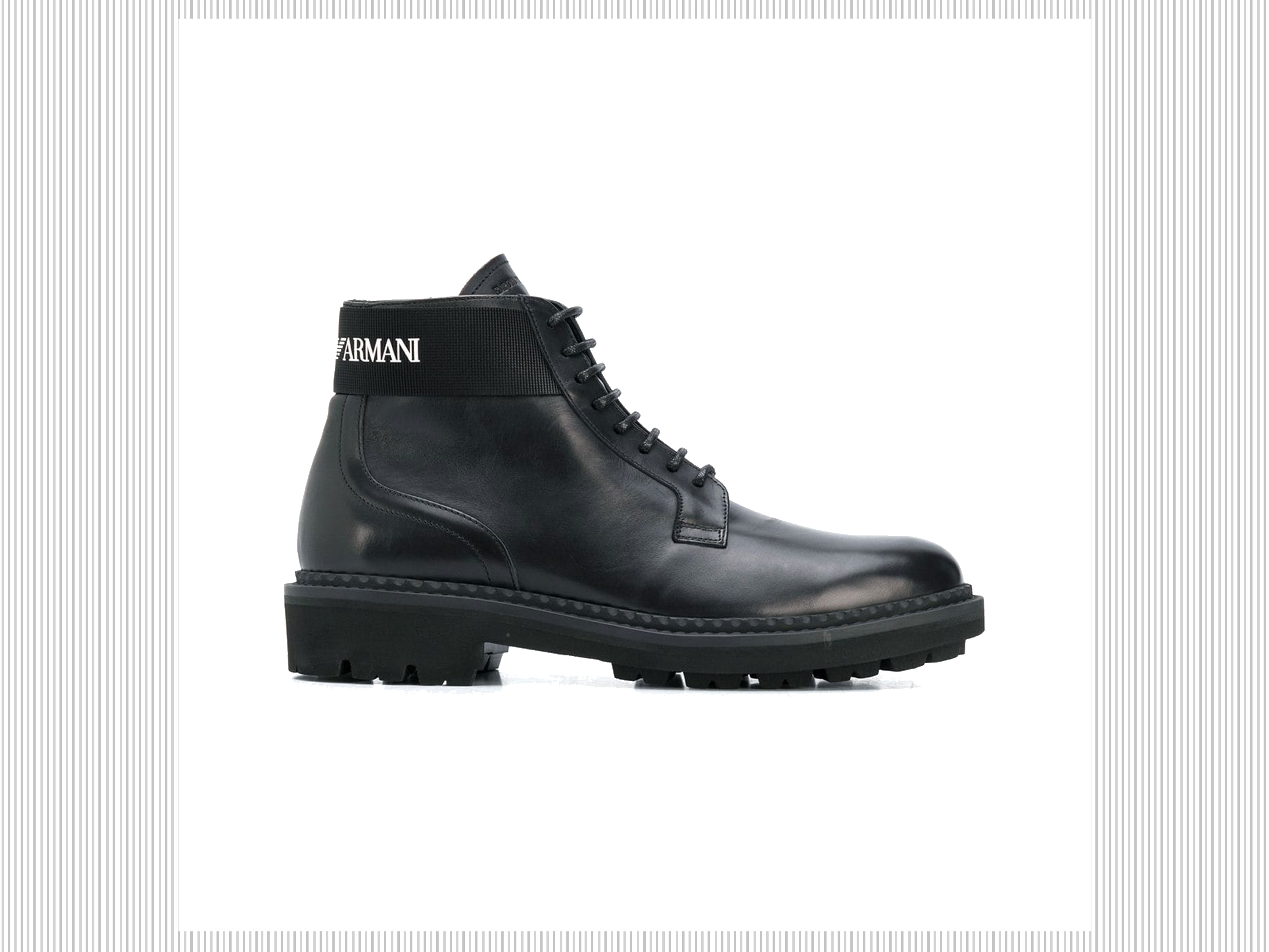 Emporio Armani - Scarponcini in pelle con suola antiscivolo