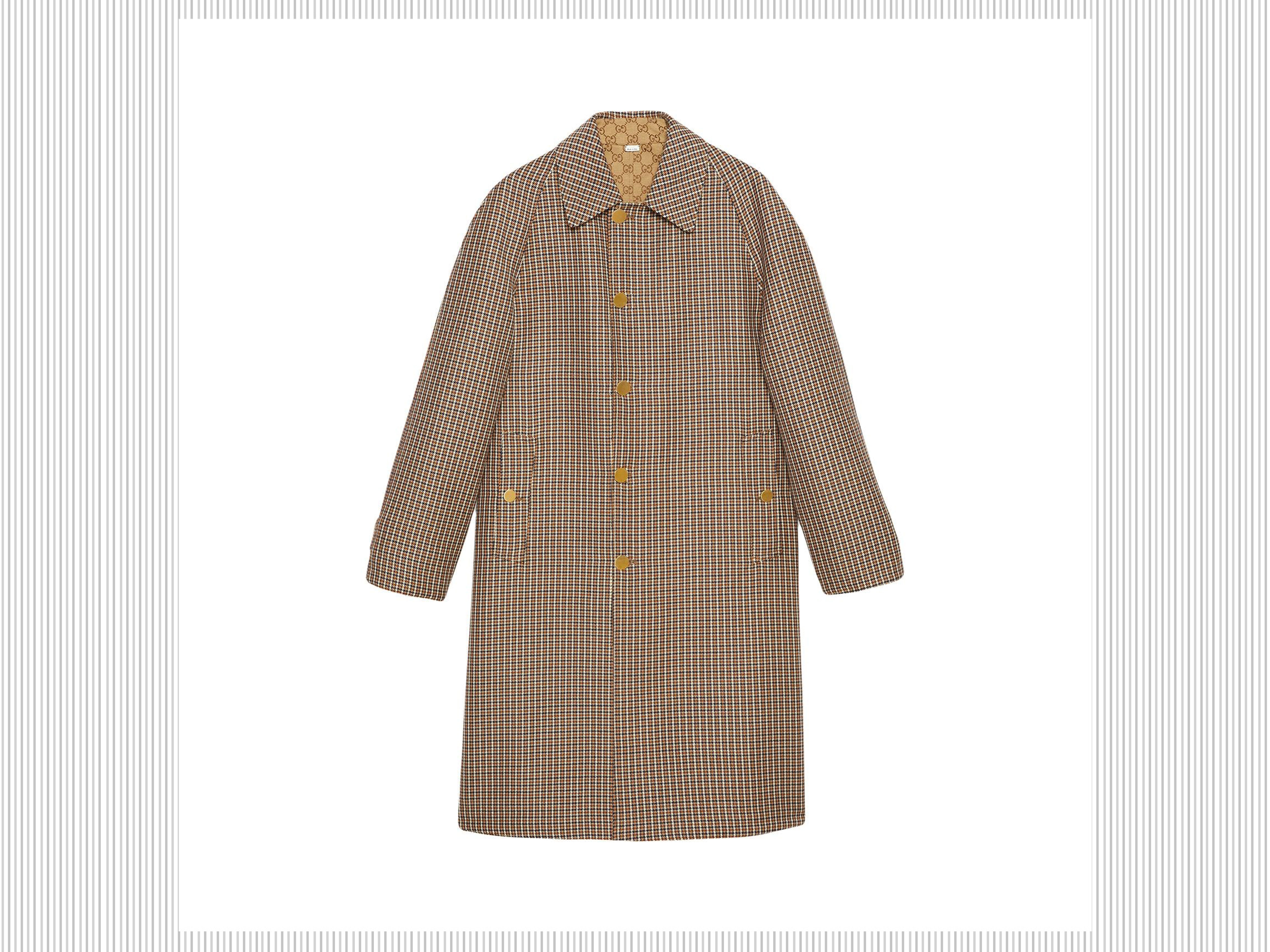 GUCCI - Cappotto reversibile a fantasia a quadretti