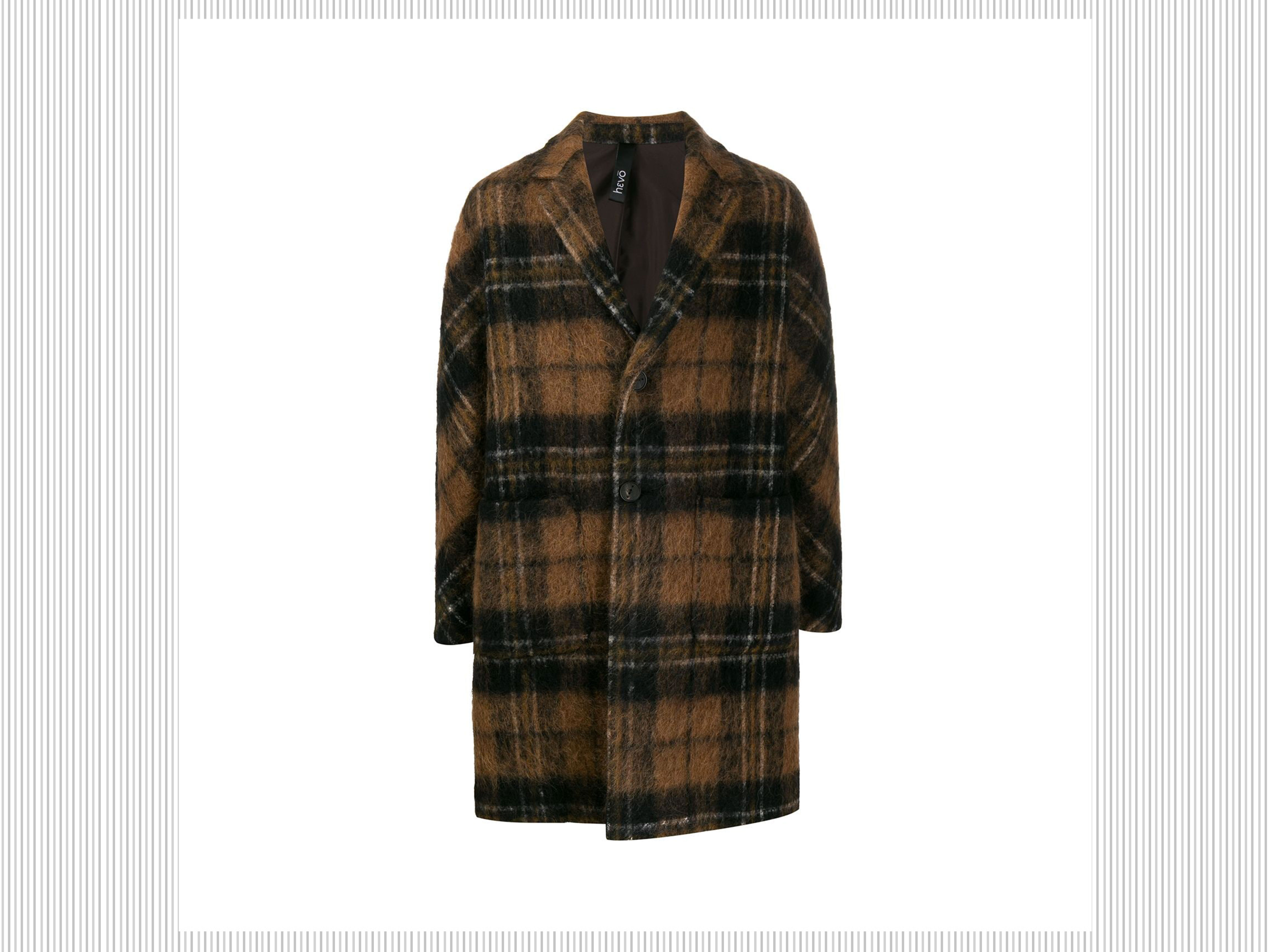 HEVO - Cappotto monopetto a stampa check