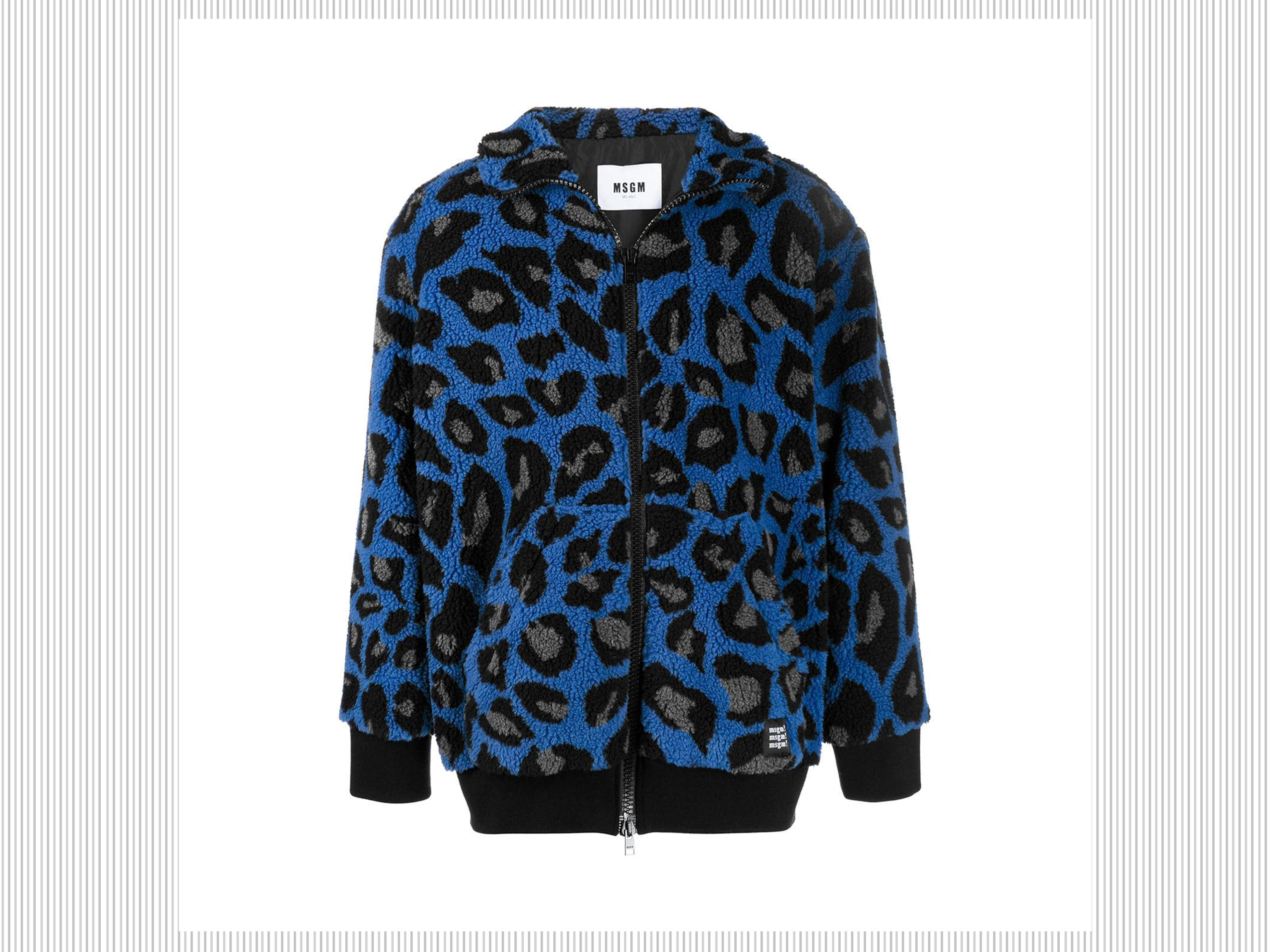 MSGM - Giacca con chiusura a zip a stampa leopardata MSGM - Giacca con chiusura a zip a stampa leopardata