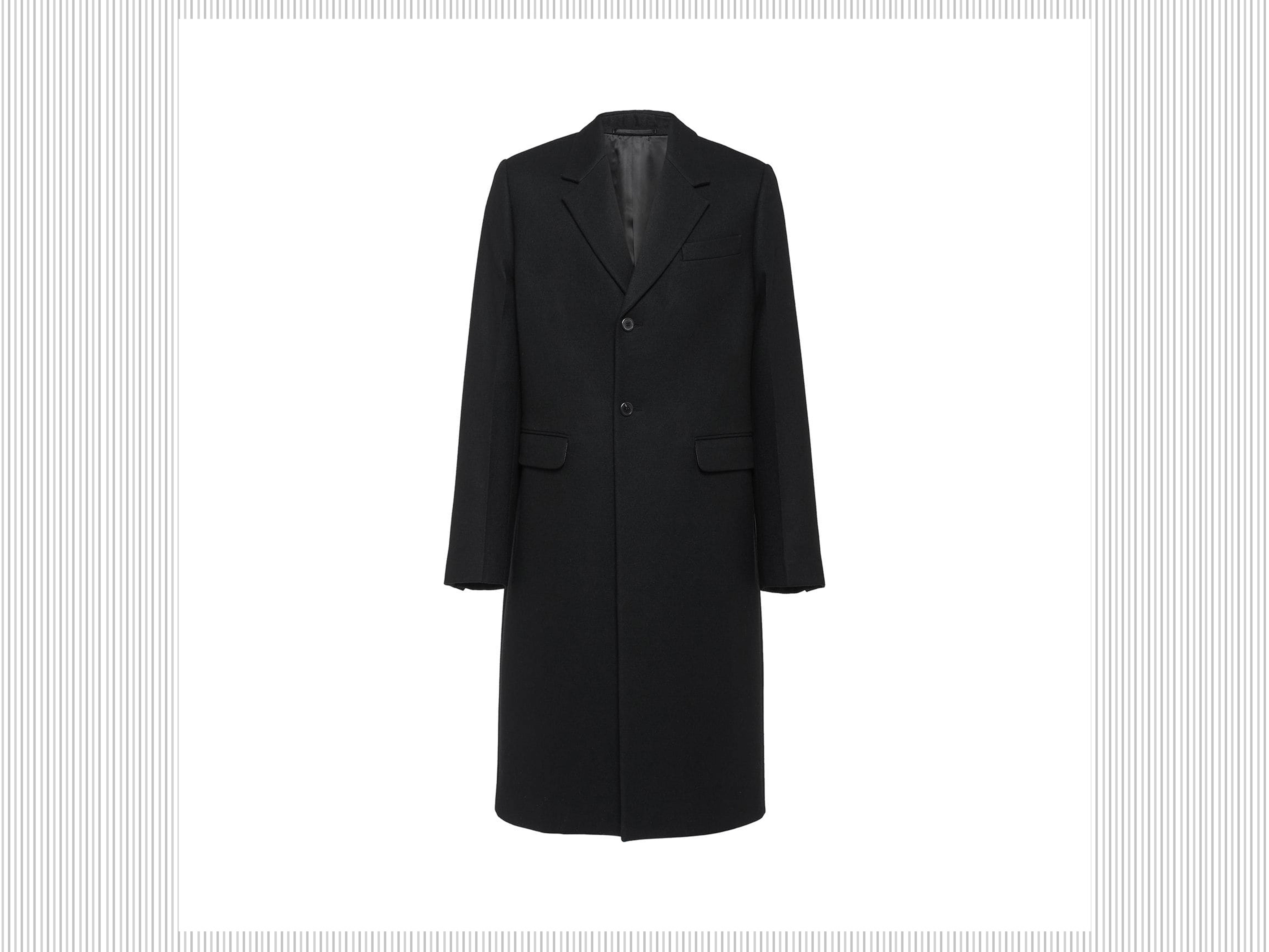 PRADA - Cappotto nero in lana