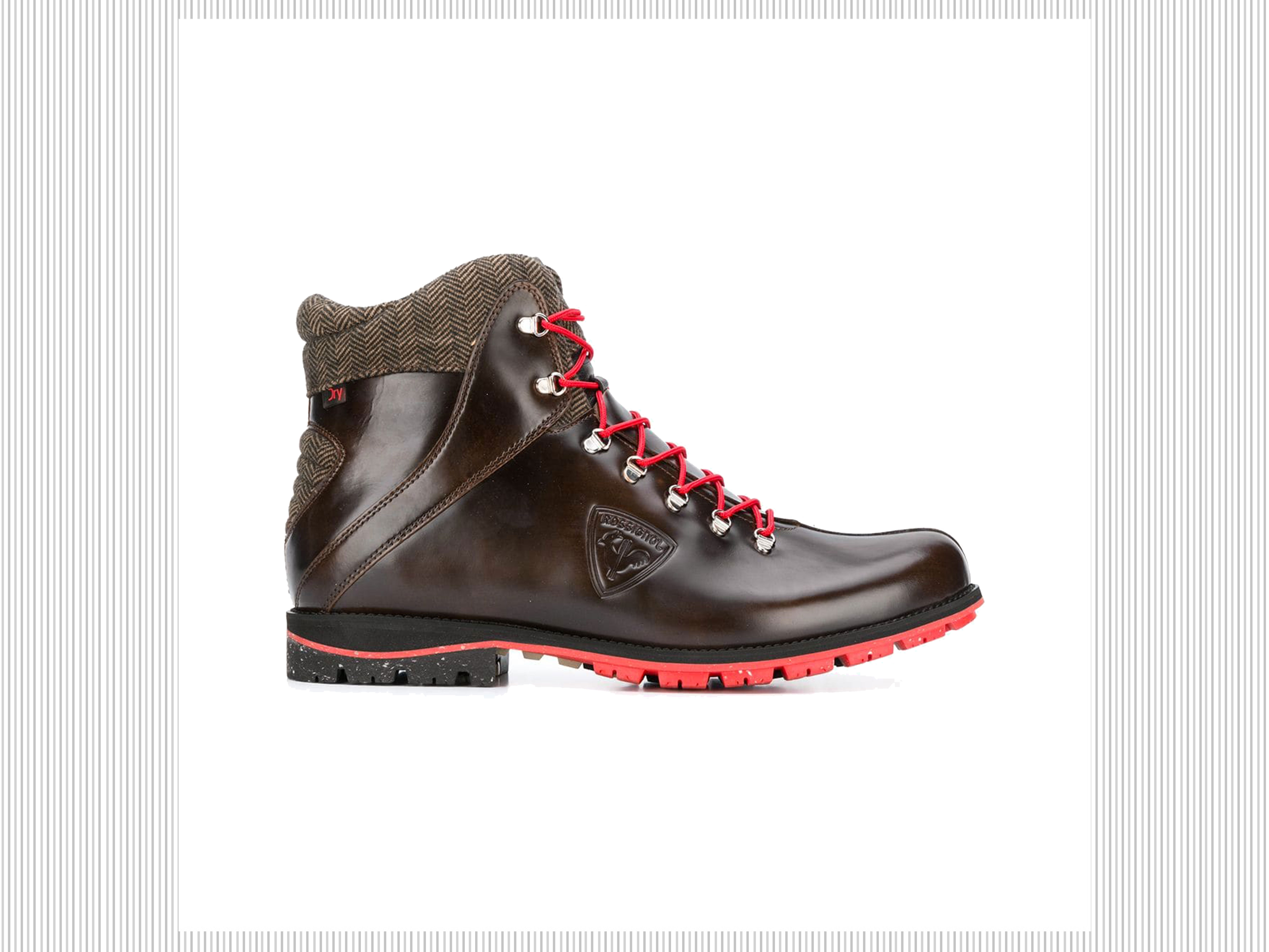 Rossignol - Scarponcini in pelle con dettaglio in tessuto a spina di pesce