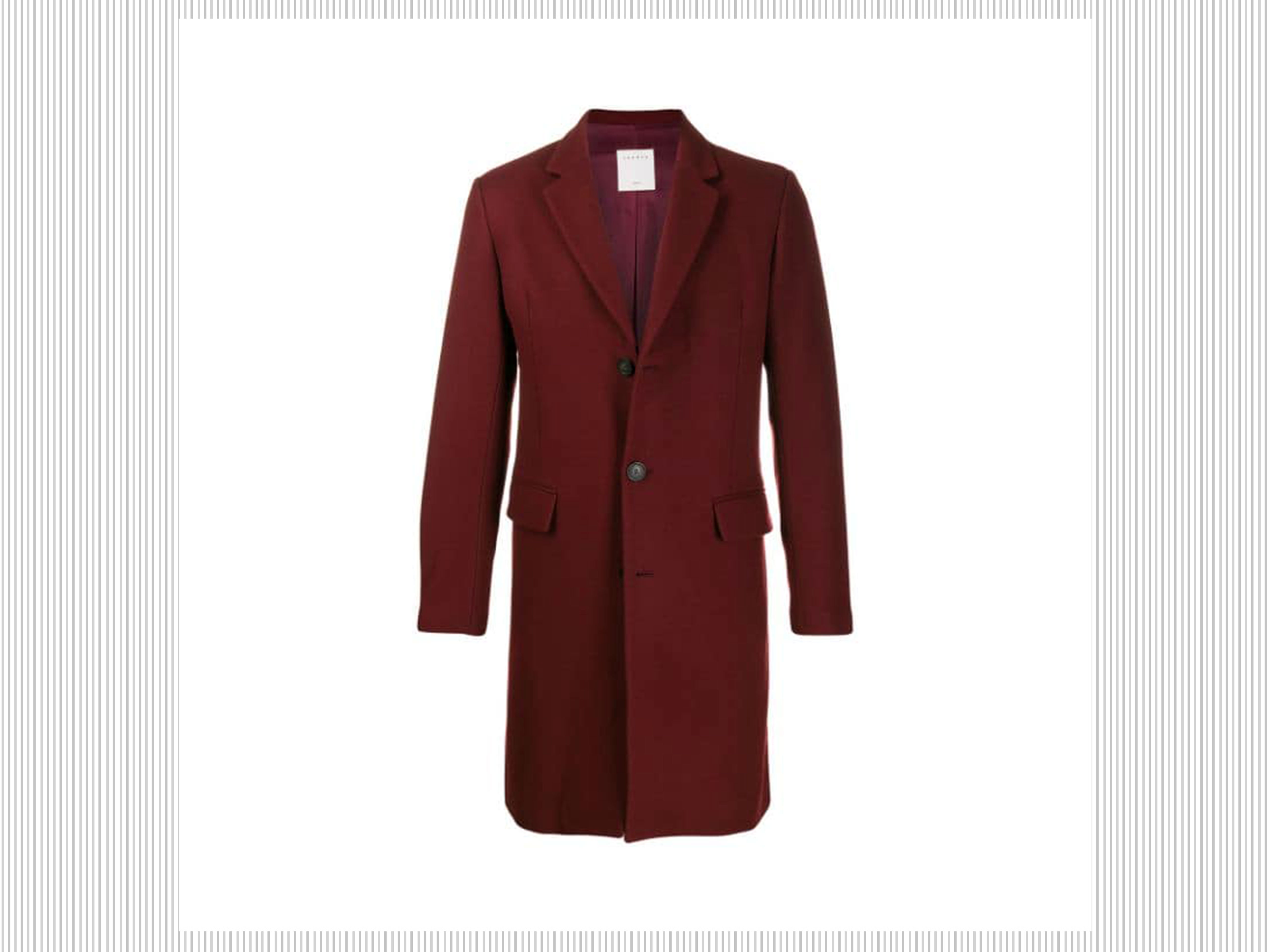 SANDRO PARIS - Cappotto monopetto in lana bordeaux