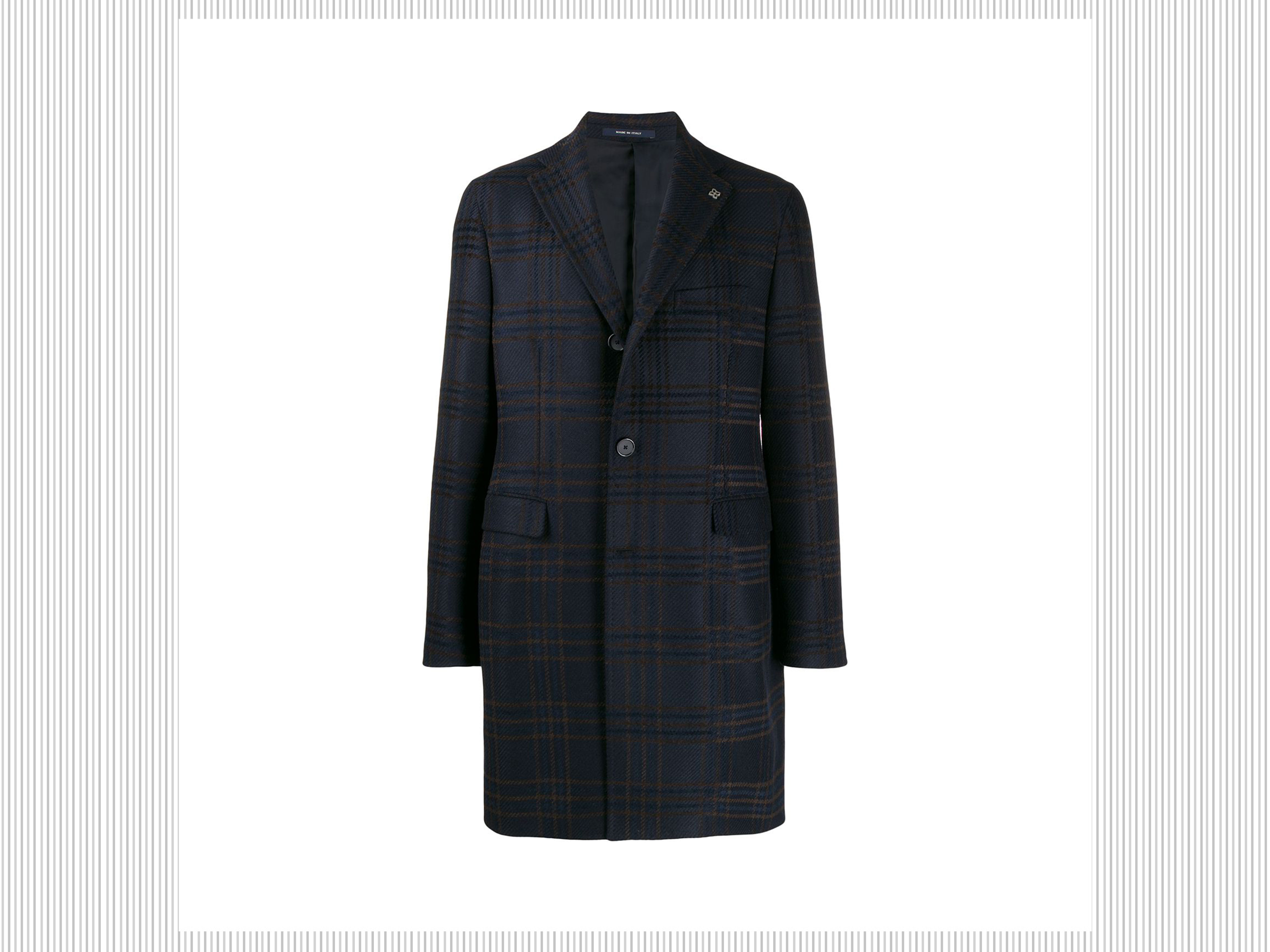 TAGLIATORE - Cappotto blu a stampa tartan