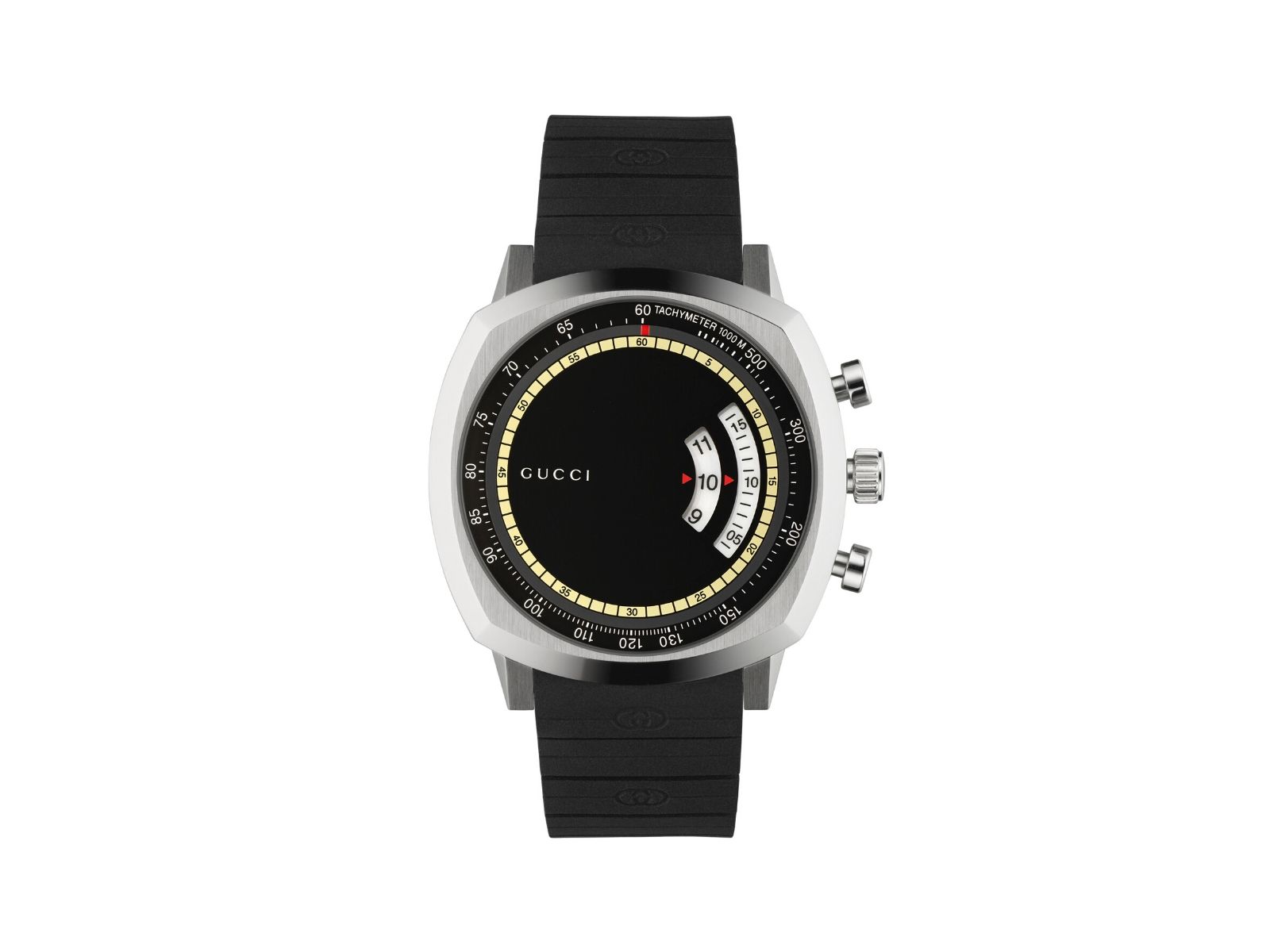 Orologio Gucci Grip Chrono nero con cinturino in caucciù Orologio Gucci Grip Chrono nero con cinturino in caucciù