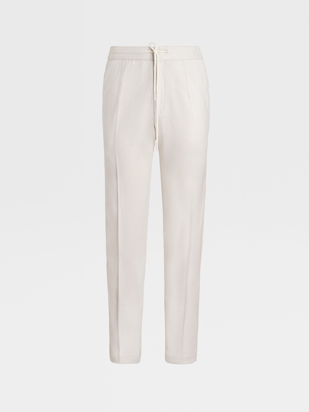 UUI18-TT17-200-F Pantaloni in cotone con coulisse in vita, Ermenegildo Zegna Luxury Leisurewear