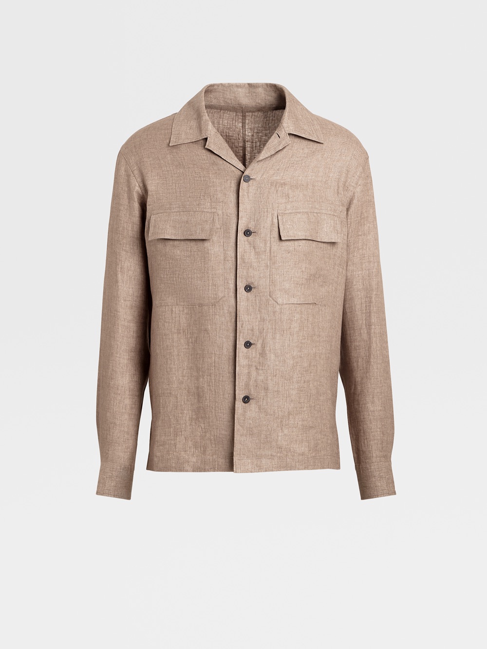 UUX39-SOT2-061-F Overshirt in lino, Ermenegildo Zegna Luxury Leisurewear