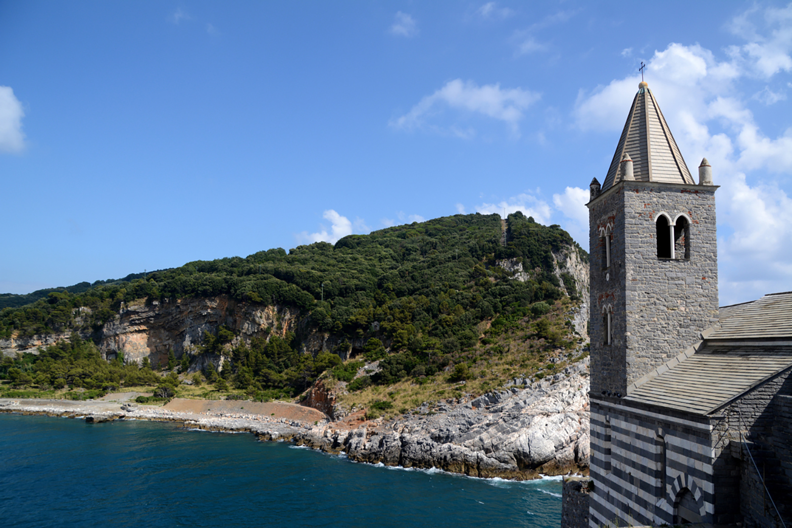 Palmaria island and church of St. Peter in Porto Venere, Liguria, Italy