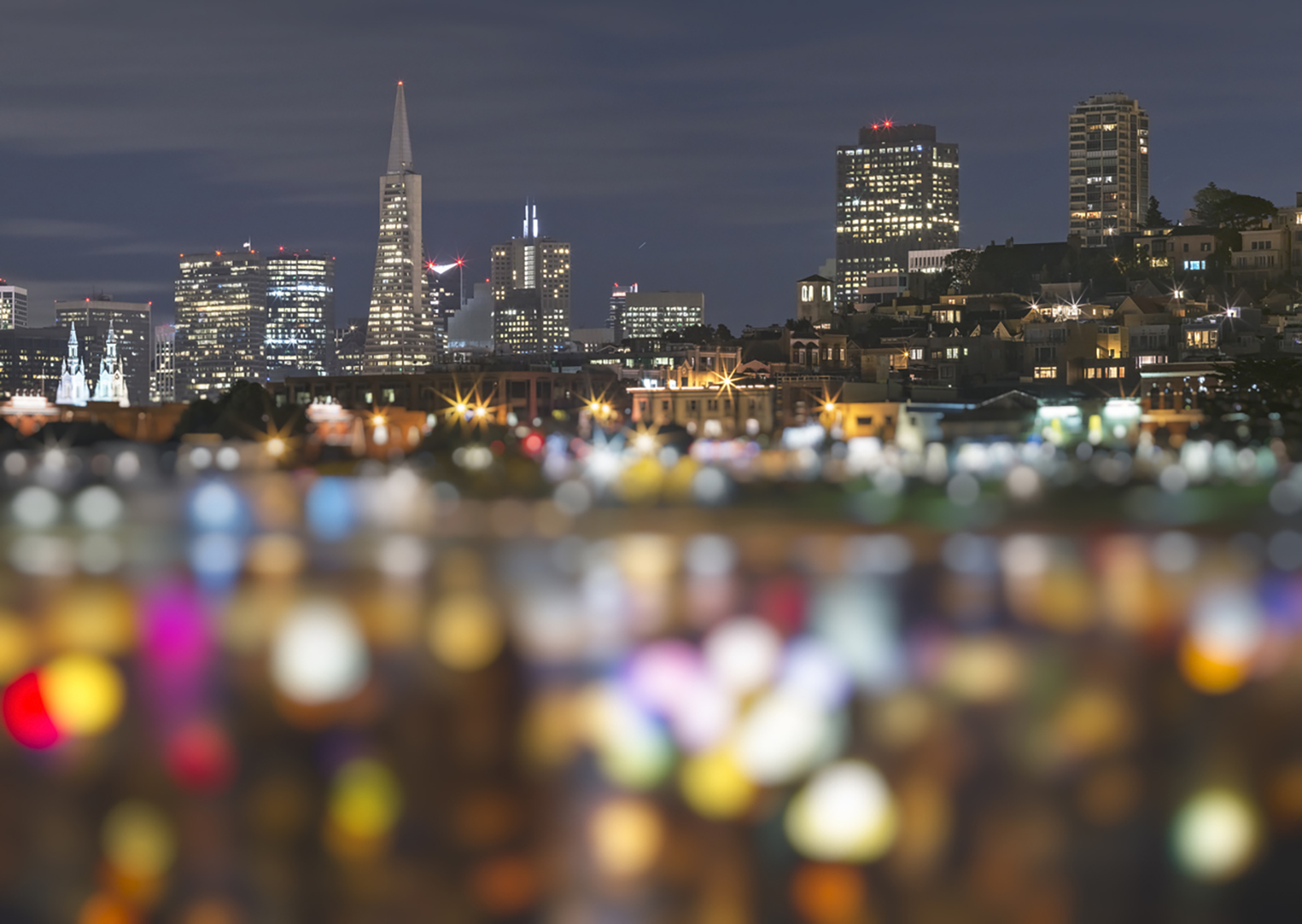 downtown San Francisco night view