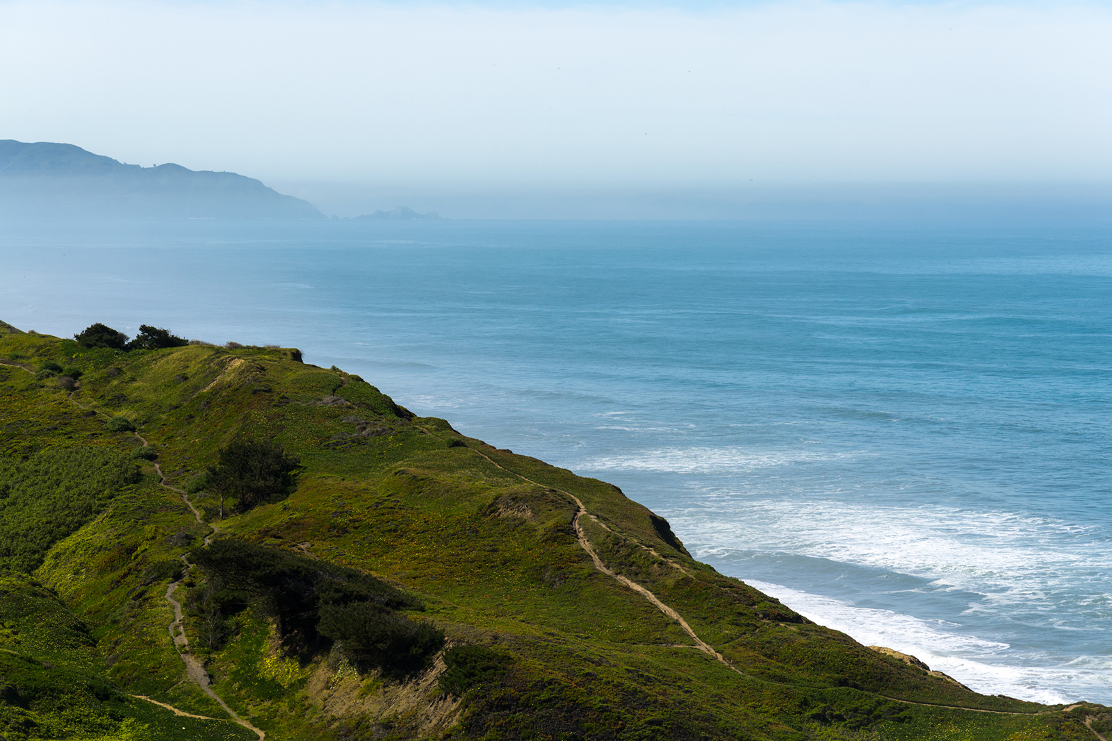 overlooking the Pacific Ocean at Thornton State Beach, Daley City - San Francisco Bay Area, California