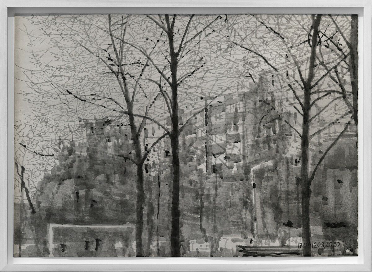 Luca Pancrazzi, 170612082020, 2020, Sumi Ink on paper, 50 x 70 cm, Courtesy of the artist and MLF Marie-Laure Fleisch.