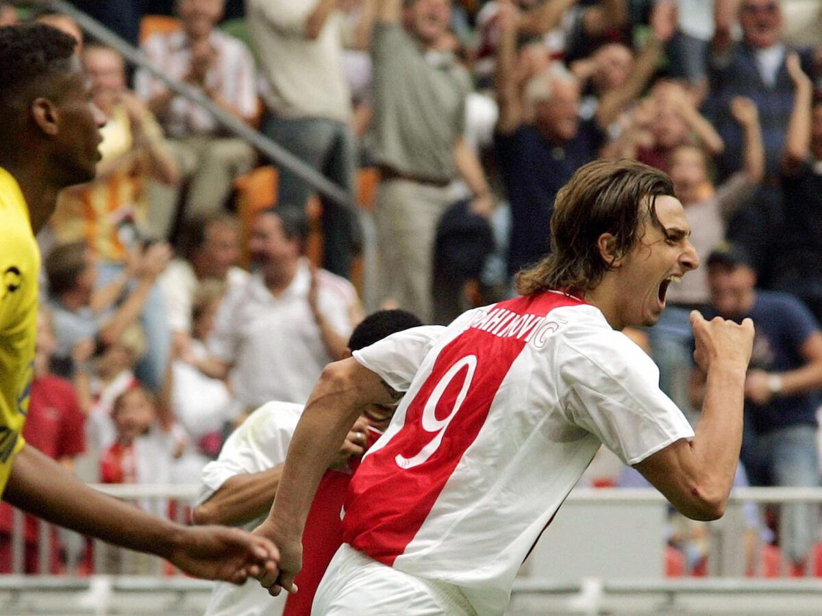 Ajax player Zlatan Ibrahimovic (R) celeb