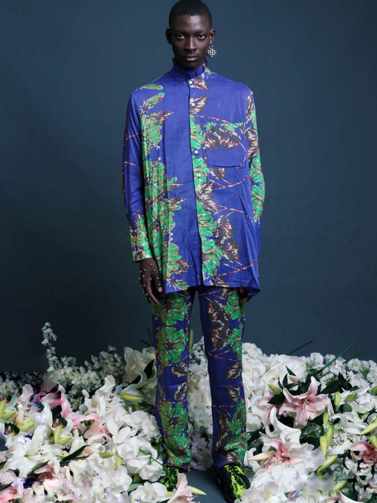 Autumn Winter 2020 Flower Boy two-piece set, by Orange Culture, photographed by Mikey Oshai, image courtesy of Adebayo Oke-Lawal. © Orange Culture
