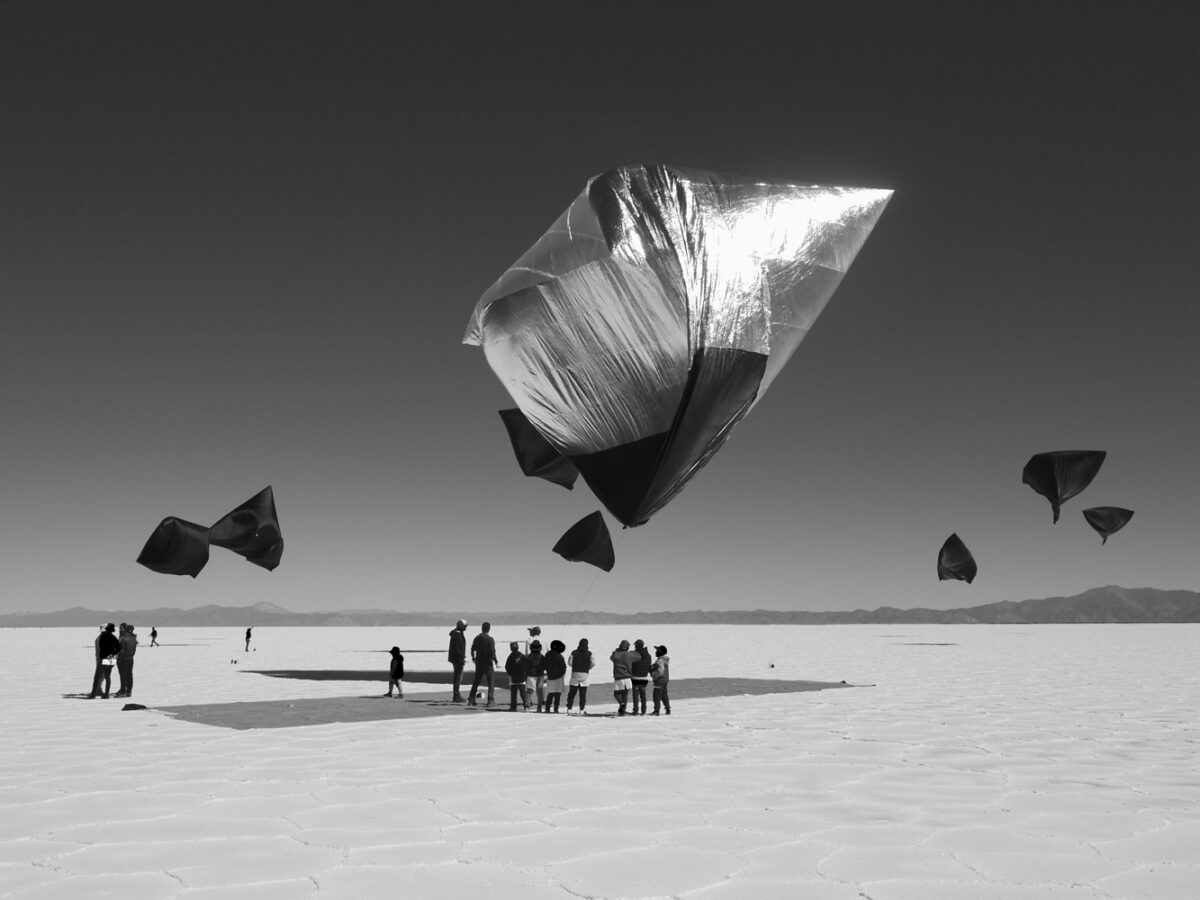 Tomas Saraceno, Aerocene Explorer performance. August 7, 2017. Salinas Grandes, Jujuy, Argentina. Photography by Joaquin