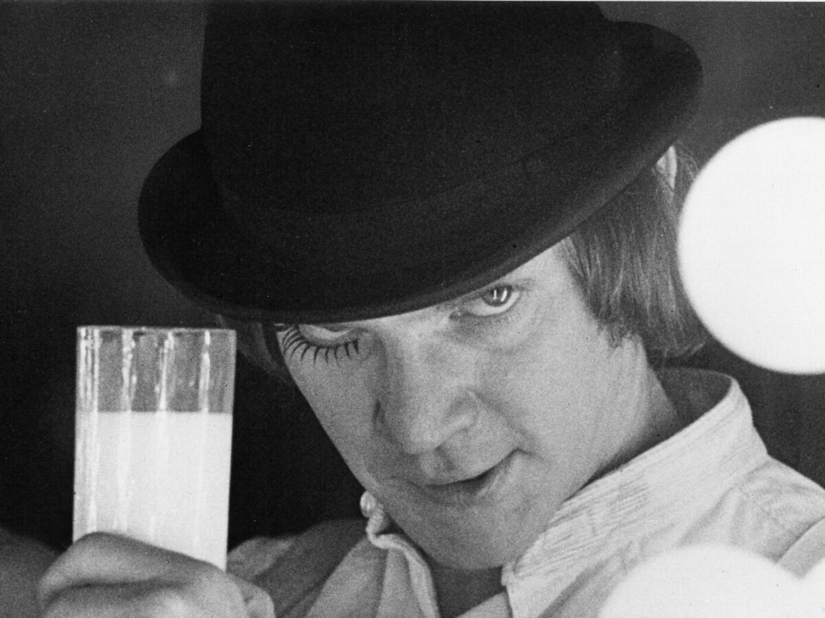 Malcolm McDowell, in uno dei suoi film più iconici, "Arancia Meccanica" di Stanley Kubrick