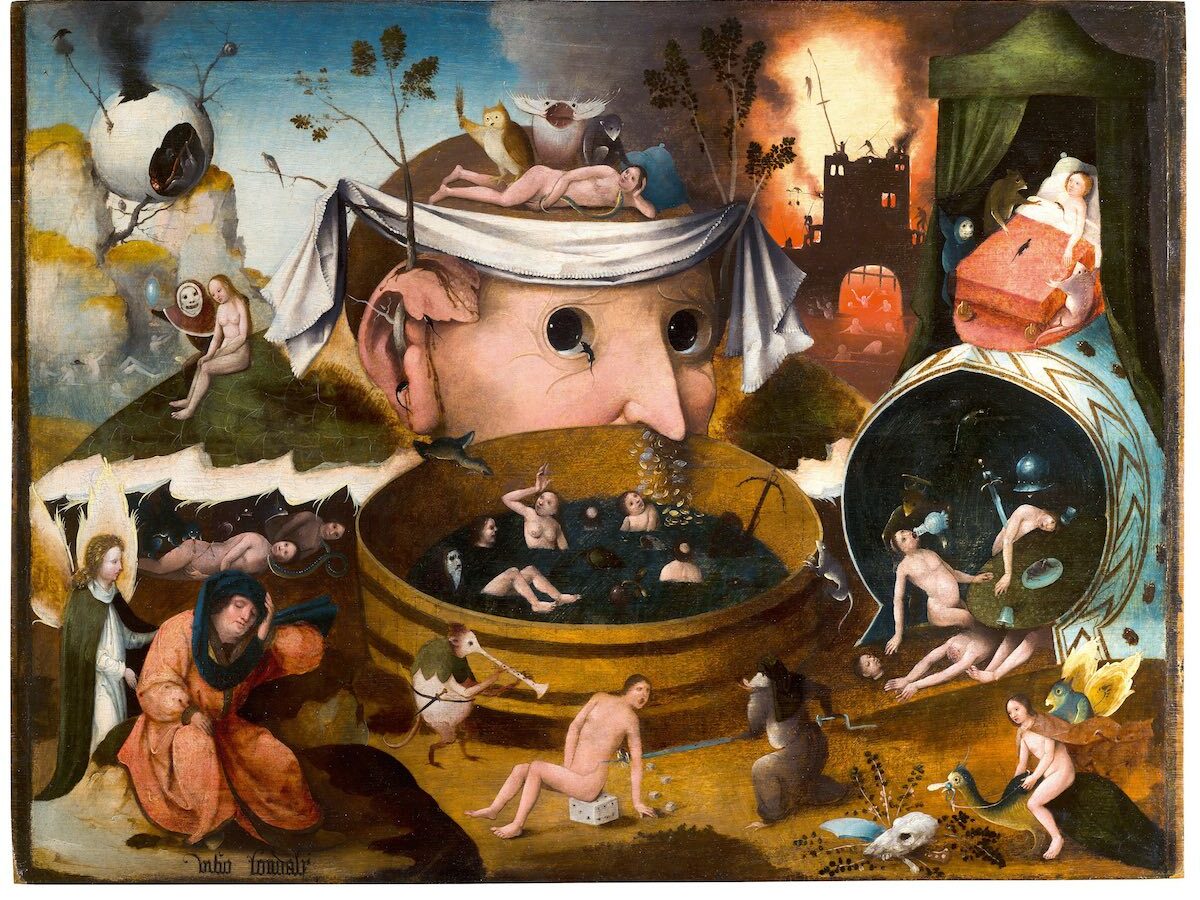 3 Bottega di Jheronimus Bosch, La visione di Tundalo, c. 1491-1525 Visioni distopiche apocalittiche arte