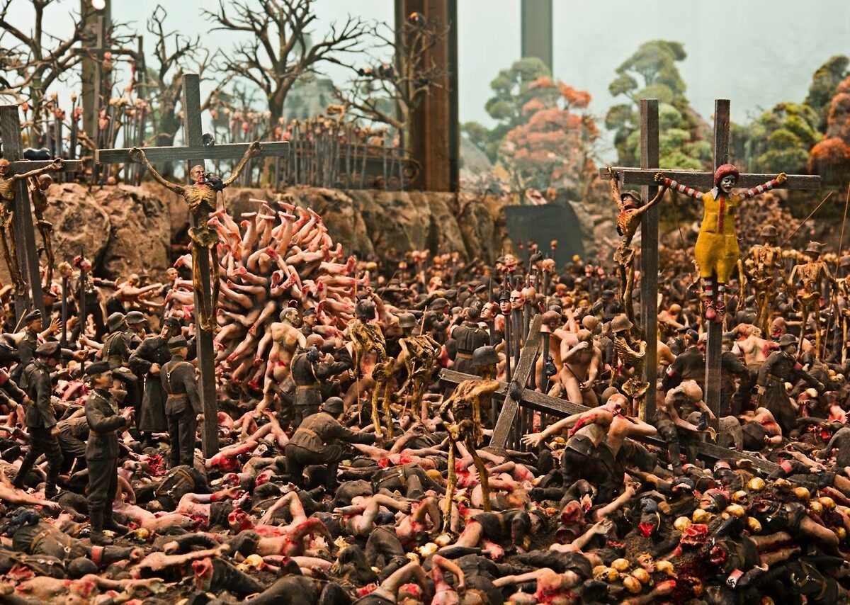 Jake and Dinos Chapman, 'The Sum of All Evil' (detail), 2012-13 Visioni distopiche apocalittiche arte