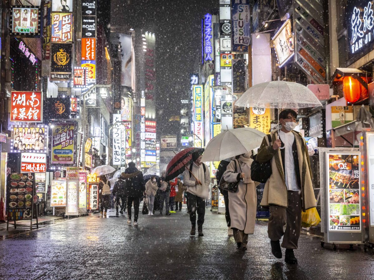 Snowfall Covers Tokyo