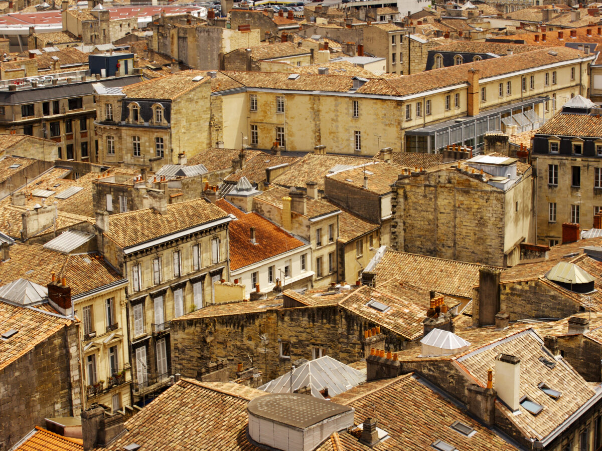 City building rooftops from the Pey-Berland Tower.