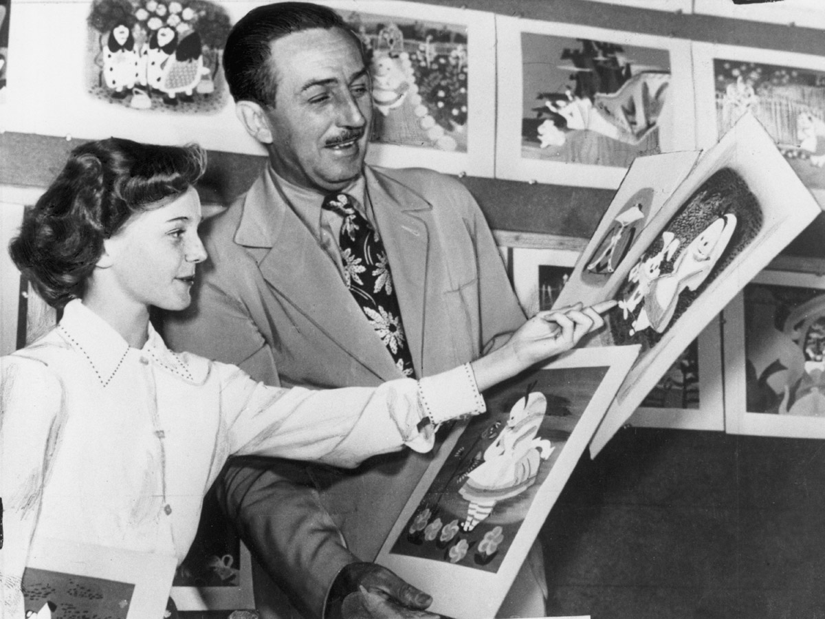 Walt Disney con Kathryn Beaumont