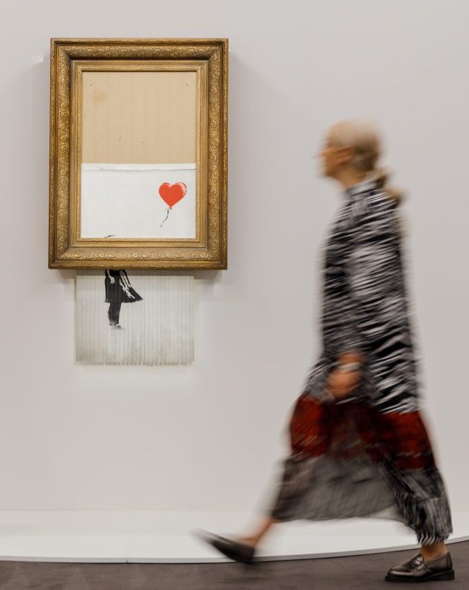 Brad Pitt - Banksy’s Love Is in the Bin (2018). Photo courtesy of Sotheby’s