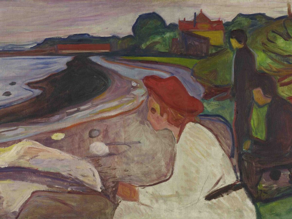 Unge mennesker på stranden (Linde-frisen)