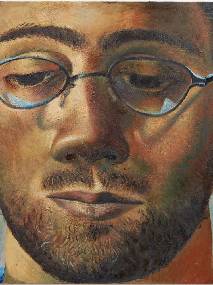 Large self-portrait with glasses, 2024