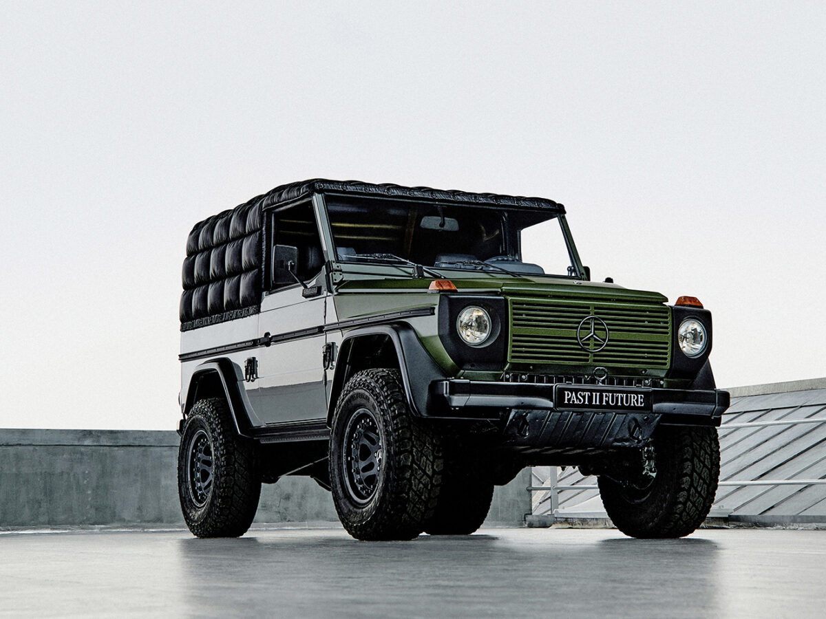 The Mercedes-Benz x Moncler by NIGO collaboration presents the art piece "Project Mercedes-Benz G-Class Past II Future". Image by Thibaut Grevet for Mercedes-Benz.
