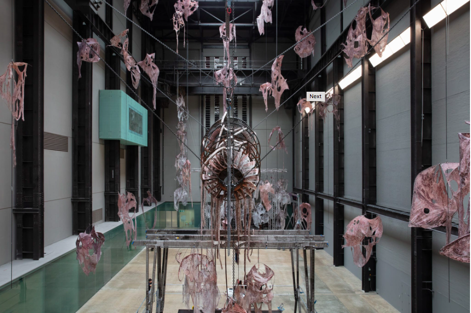 Mire Lee Open Wound installed in the Turbine Hall at Tate Modern, 2024. Photo Lucy Green, © Tate.