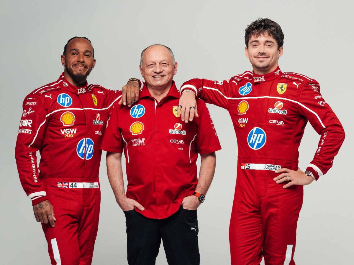 Lewis Hamilton, Frédéric Vasseur e Charles Leclerc