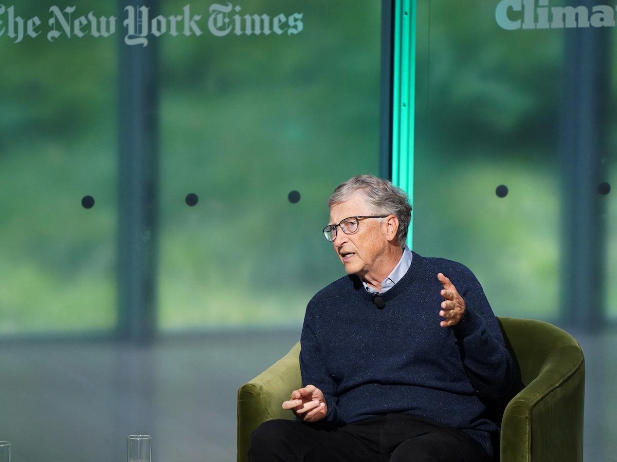 The New York Times Climate Forward Summit 2023 Bill Gates sneakers