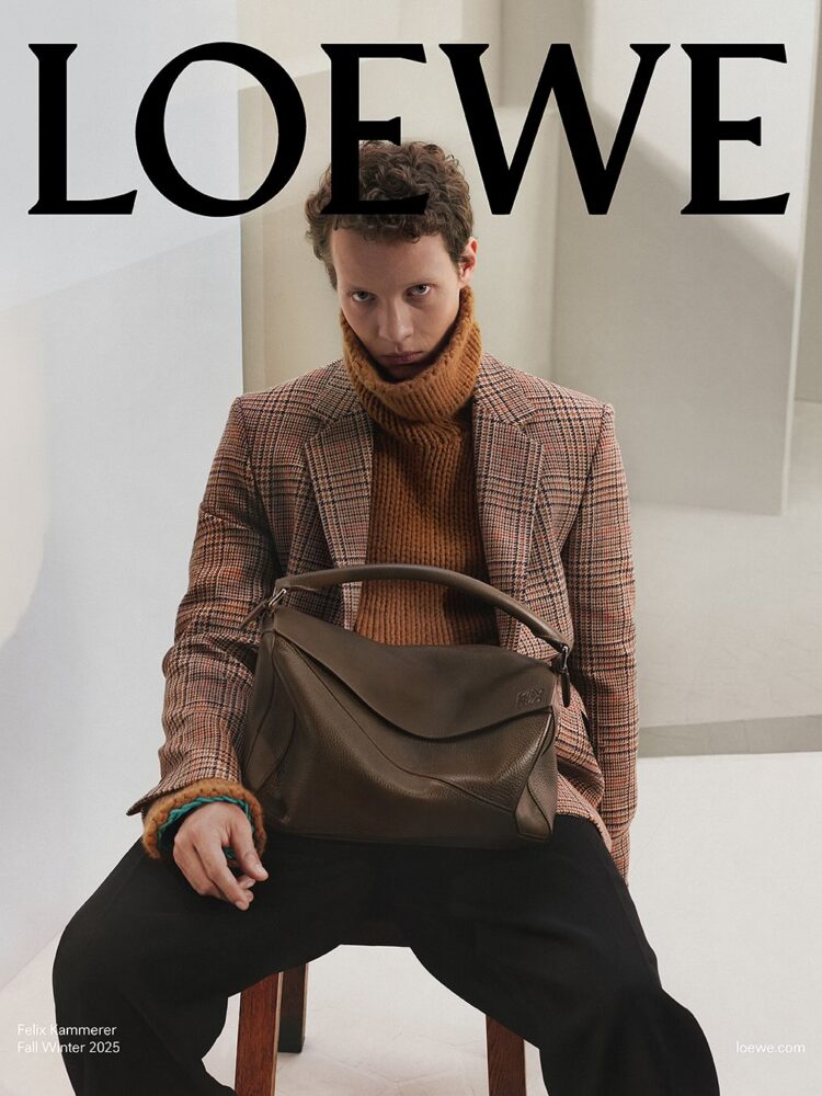 Actor Felix Kammerer appears in the LOEWE Fall Winter 2025 campaign in a study of texture, tone,-2