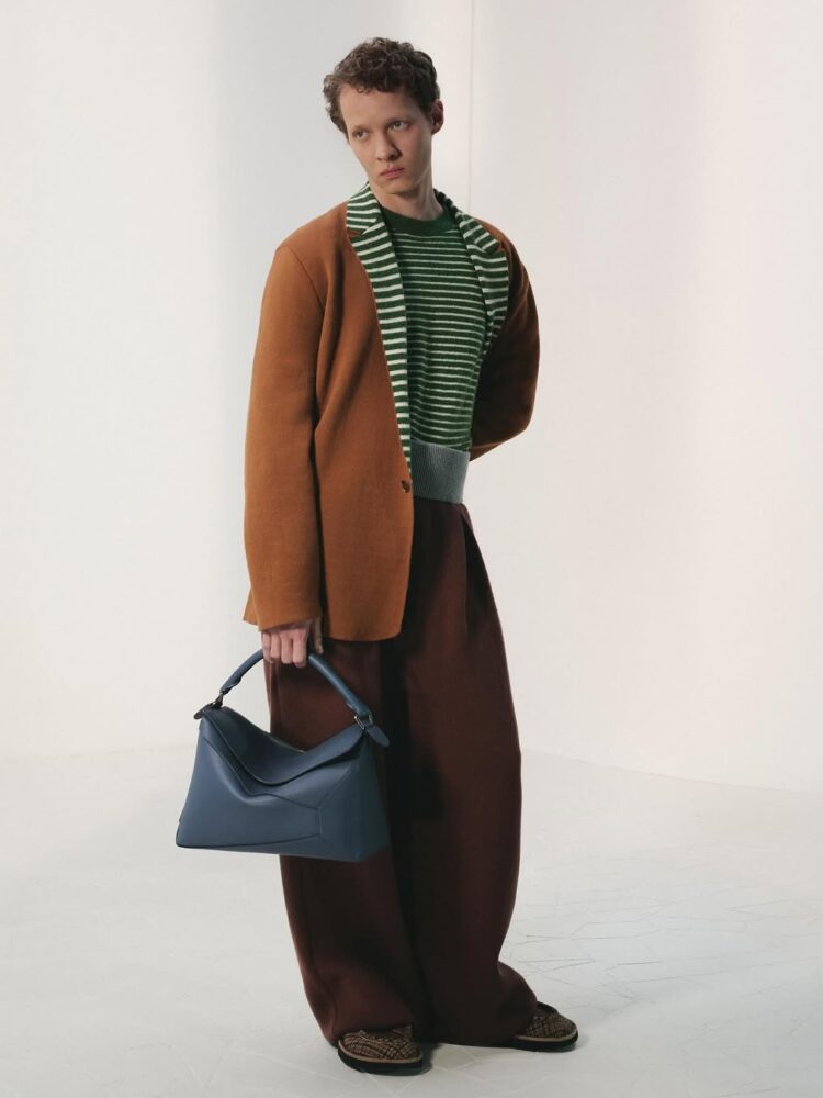 Actor Felix Kammerer appears in the LOEWE Fall Winter 2025 campaign in a study of texture, tone,