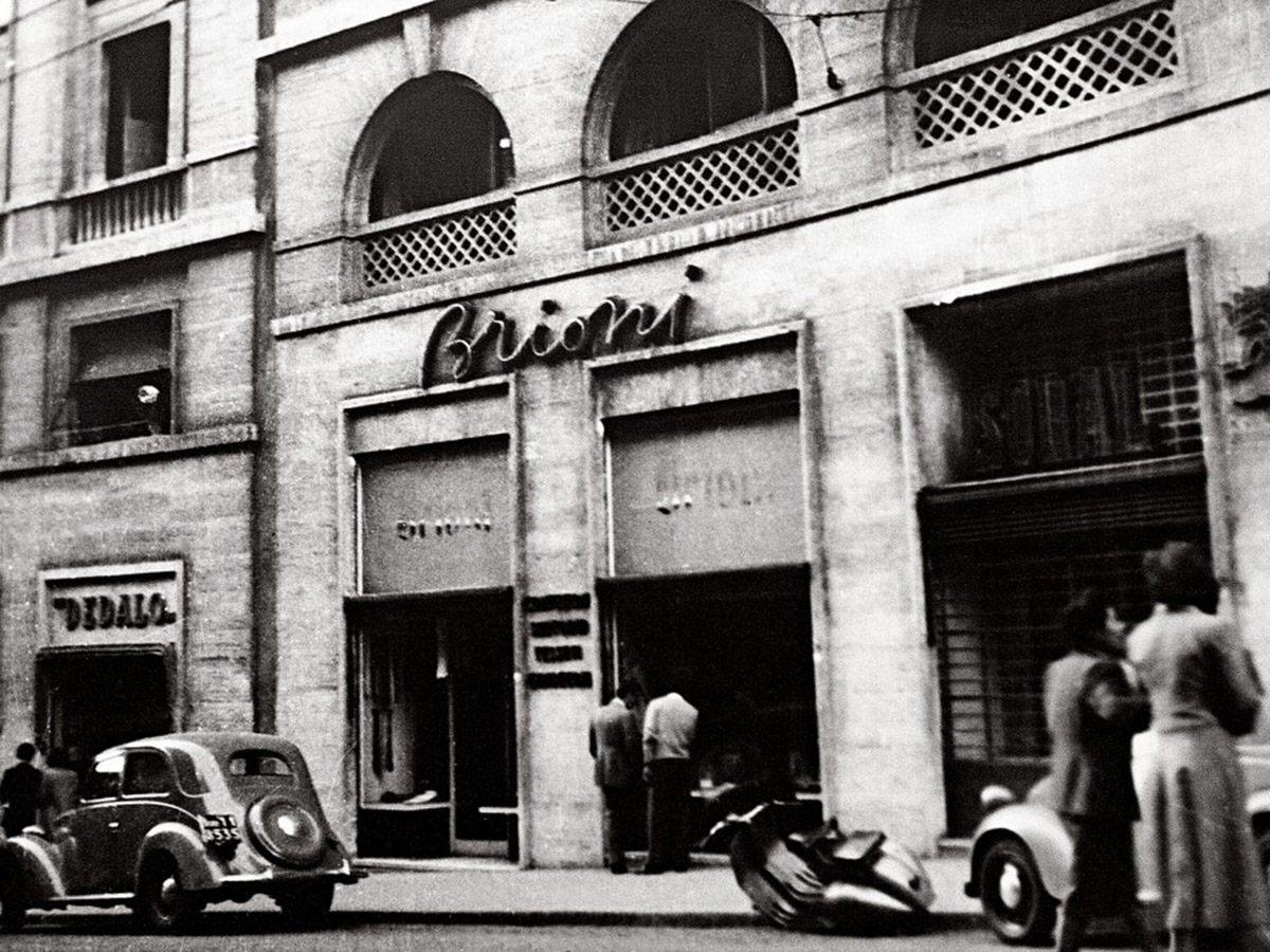 La sede del negozio Brioni a Roma, fine anni Quaranta